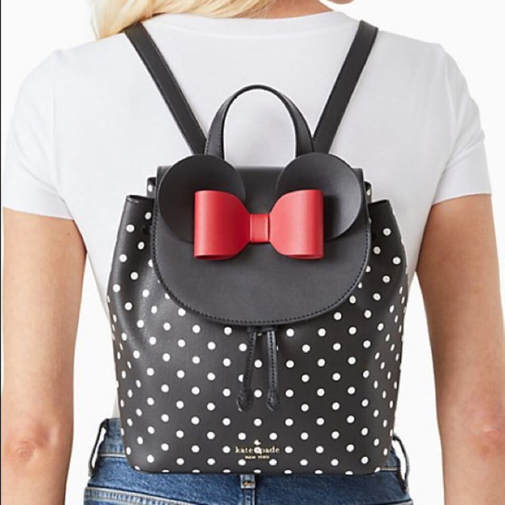 New Kate Spade Disney x Kate Spade New York Minnie Mouse Backpack/Leather/Black - Picture 8 of 9